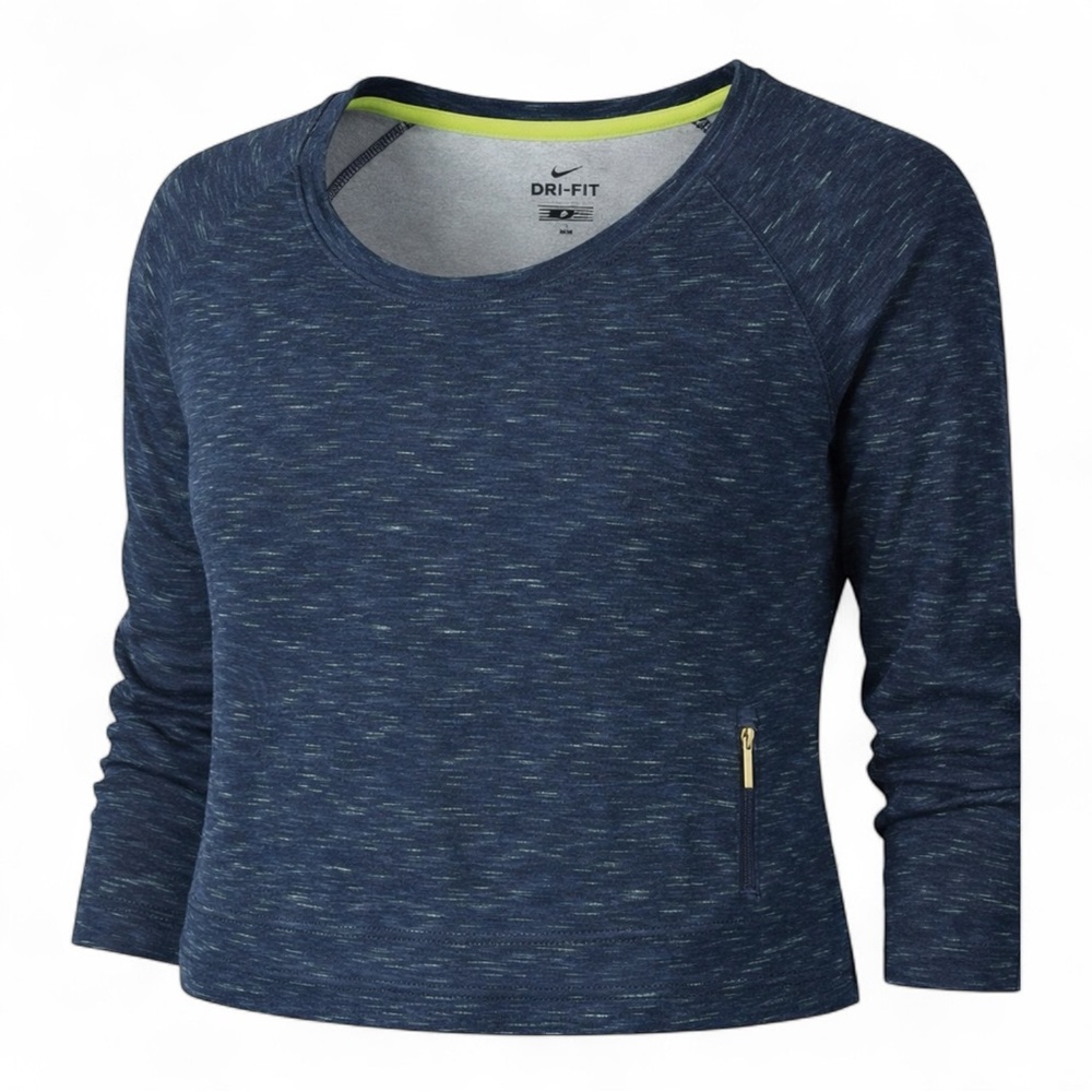 Nike Gym Neon Obsessed Fleck Lightweight Navy Fleece Sweatshirt